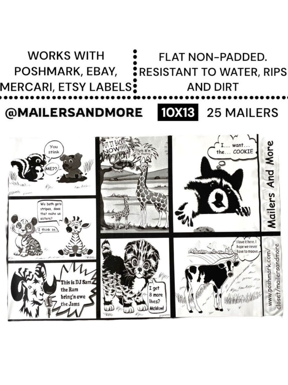 25 10X13 Comic Strip Poly Mailers, Shipping Envelopes PRICE IS FIRM - Picture 2 of 8